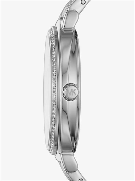 michael kors cinthia pave silvertone watch|Silver.